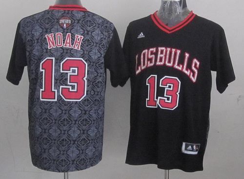 Bulls #13 Joakim Noah Black New Latin Nights Stitched NBA Jersey