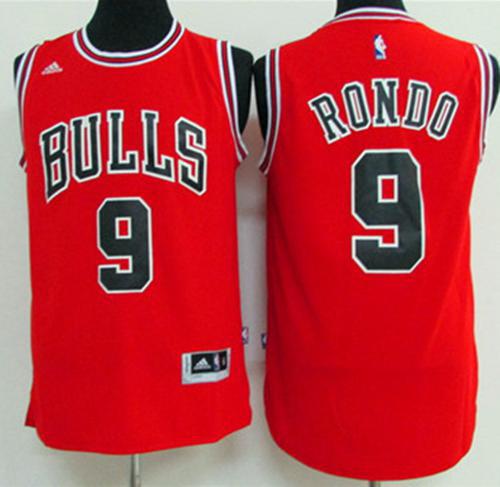 Bulls #9 Rajon Rondo Red Stitched NBA Jersey