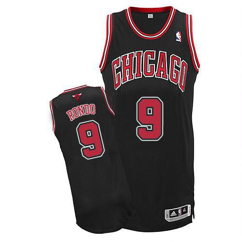 Bulls #9 Rajon Rondo Black Stitched NBA Jersey