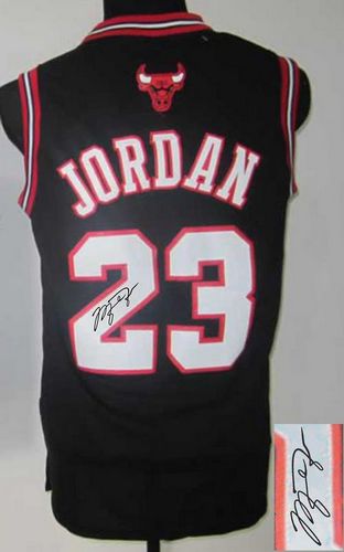 Revolution 30 Autographed Bulls #23 Michael Jordan Black Stitched NBA Jersey