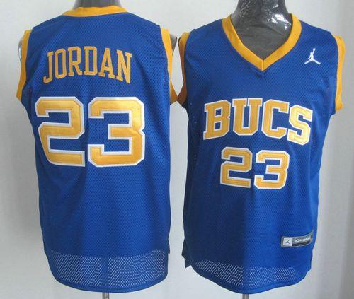 Bulls #23 Michael Jordan Blue Laney Bucs High School Stitched NBA Jersey