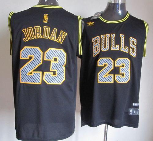 Bulls #23 Michael Jordan Black Electricity Fashion Stitched NBA Jersey