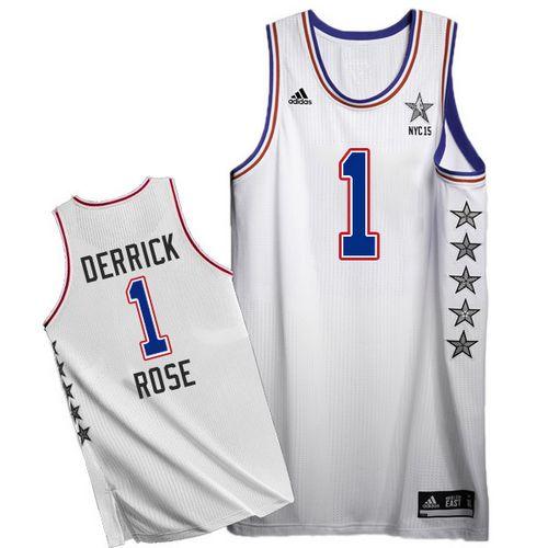 Bulls #1 Derrick Rose White 2015 All Star Stitched NBA Jersey