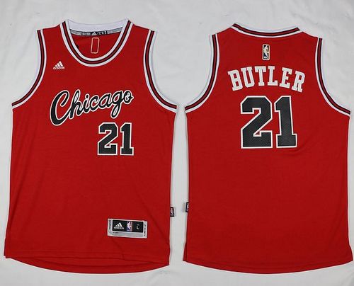 Bulls #21 Jimmy Butler Red Hardwood Classics Performance Stitched NBA Jersey