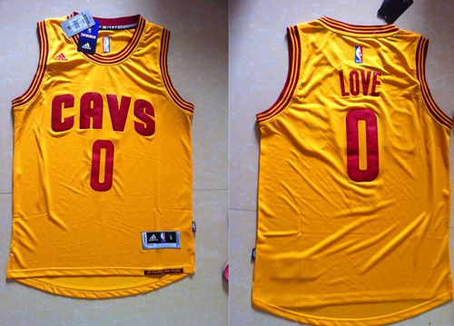 Revolution 30 Cavaliers #0 Kevin Love Yellow Stitched NBA Jersey
