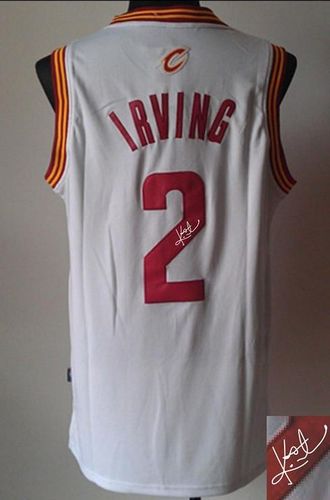 Revolution 30 Autographed Cavaliers #2 Kyrie Irving White Stitched NBA Jersey