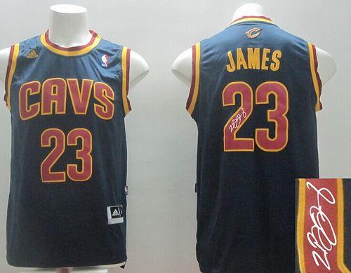 Revolution 30 Autographed Cavaliers #23 LeBron James Navy Blue CavFanatic Stitched NBA Jersey