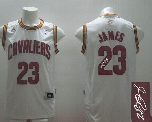 Revolution 30 Autographed Cavaliers #23 LeBron James White Home Stitched NBA Jersey