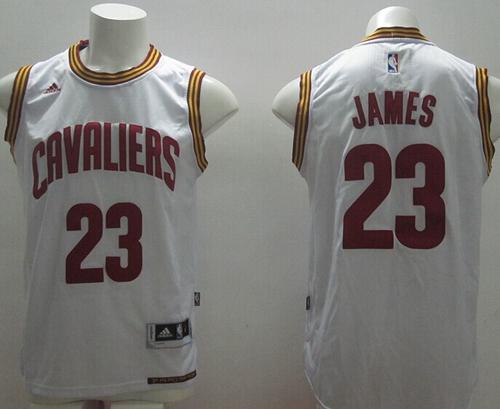 Revolution 30 Cavaliers #23 LeBron James White Home Stitched NBA Jersey
