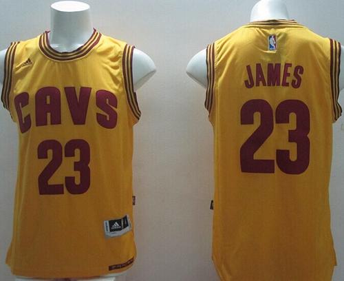 Revolution 30 Cavaliers #23 LeBron James Yellow Alternate Stitched NBA Jersey