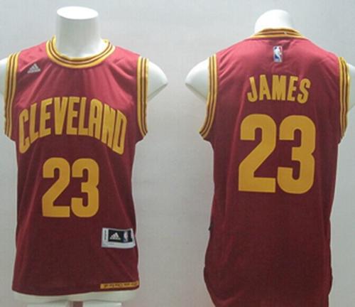 Revolution 30 Cavaliers #23 LeBron James Red Road Stitched NBA Jersey