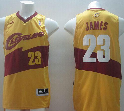 New Revolution 30 Cavaliers #23 LeBron James Yellow Stitched NBA Jersey