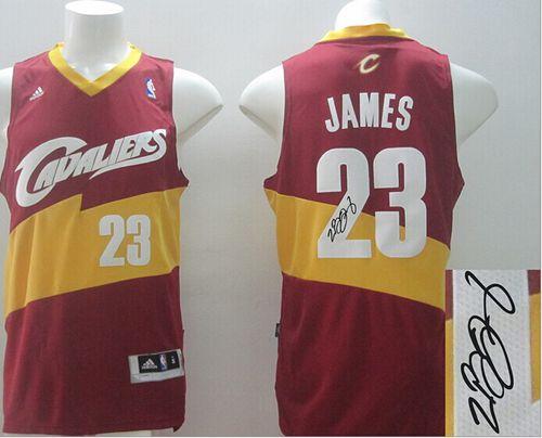 New Revolution 30 Autographed Cavaliers #23 LeBron James Red Stitched NBA Jersey