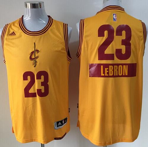 Cavaliers #23 LeBron James Yellow 2014-15 Christmas Day Stitched NBA Jersey