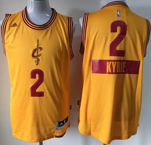 Cavaliers #2 Kyrie Irving Yellow 2014-15 Christmas Day Stitched NBA Jersey