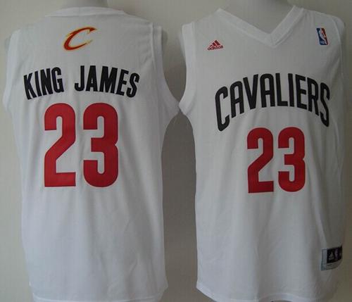 Cavaliers #23 LeBron James White "King James" Stitched NBA Jersey