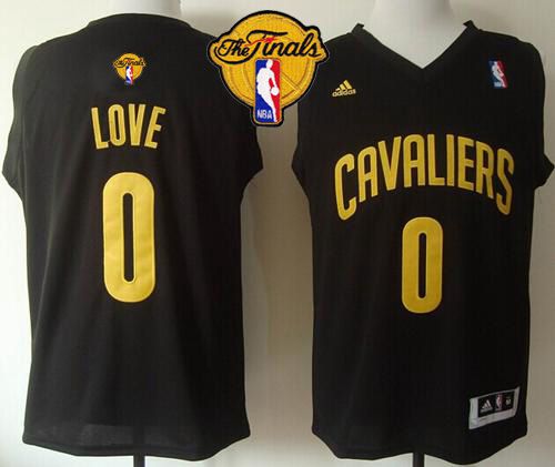 Cavaliers #0 Kevin Love Black Fashion The Finals Patch Stitched NBA Jersey