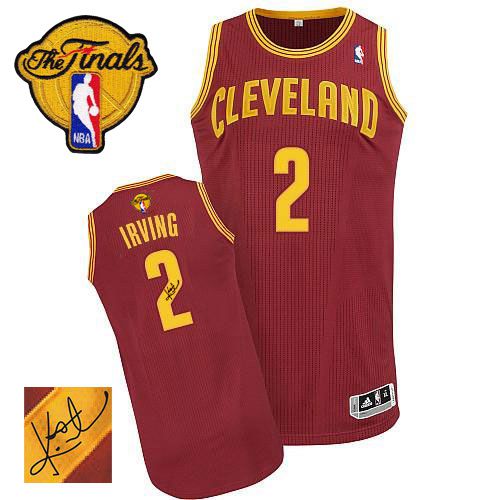 Revolution 30 Autographed Cavaliers #2 Kyrie Irving Red The Finals Patch Stitched NBA Jersey