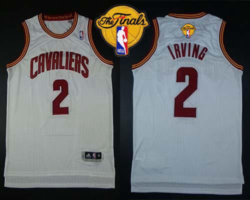 Revolution 30 Cavaliers #2 Kyrie Irving White The Finals Patch Stitched NBA Jersey
