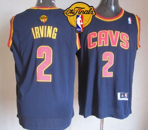 Revolution 30 Cavaliers #2 Kyrie Irving Navy Blue The Finals Patch Stitched NBA Jersey