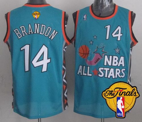 Mitchell And Ness Cavaliers #14 Terrell Brandon Light Blue 1996 All Star The Finals Patch Stitched NBA Jersey