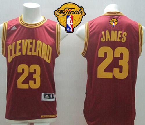 Revolution 30 Cavaliers #23 LeBron James Red Road The Finals Patch Stitched NBA Jersey