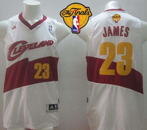 New Revolution 30 Cavaliers #23 LeBron James White The Finals Patch Stitched NBA Jersey