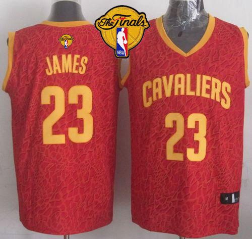 Cavaliers #23 LeBron James Red Crazy Light The Finals Patch Stitched NBA Jersey