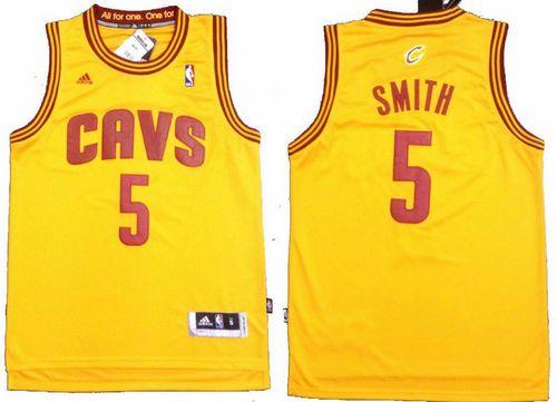 Revolution 30 Cavaliers #5 J.R. Smith Yellow Stitched NBA Jersey