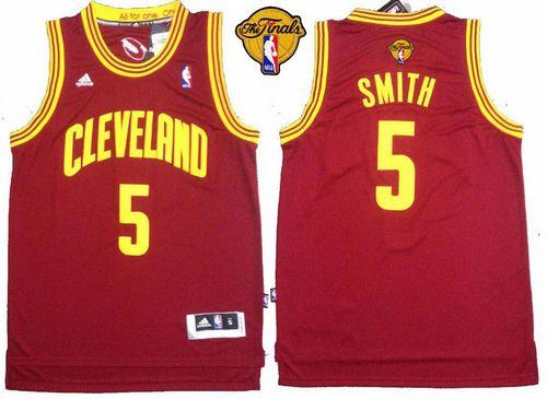 Revolution 30 Cavaliers #5 J.R. Smith Red The Finals Patch Stitched NBA Jersey