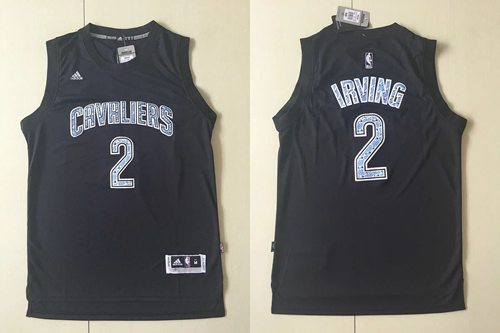 Cavaliers #2 Kyrie Irving Black Diamond Fashion Stitched NBA Jersey