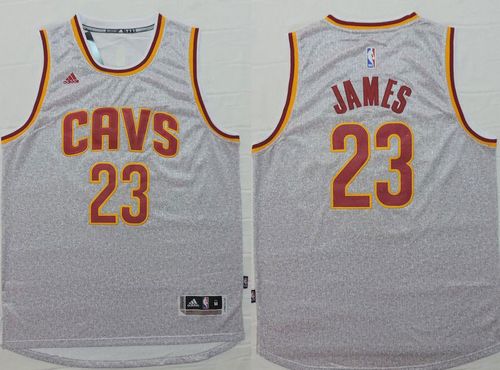 Cavaliers #23 LeBron James Gray Fashion Stitched NBA Jersey