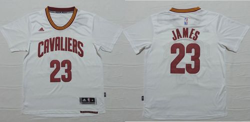 Cavaliers #23 LeBron James White Short Sleeve Stitched NBA Jersey