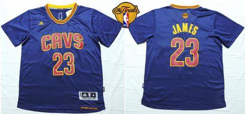 Cavaliers #23 LeBron James Navy Blue Short Sleeve The Finals Patch Stitched NBA Jersey