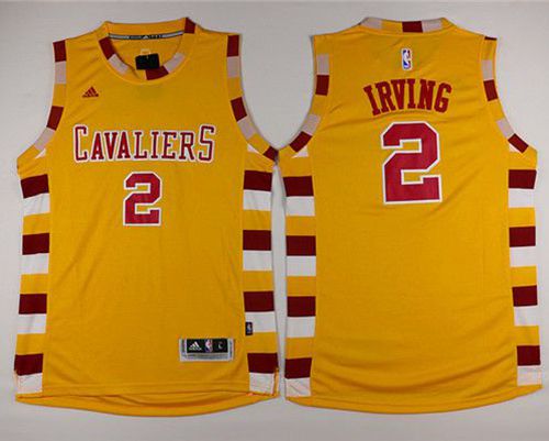 Cavaliers #2 Kyrie Irving Gold Throwback Classic Stitched NBA Jersey