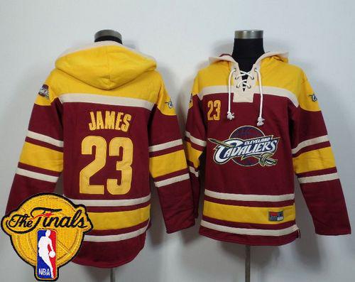 Cleveland Cavaliers #23 LeBron James Red The Finals Patch Sawyer Hooded Sweatshirt NBA Hoodie