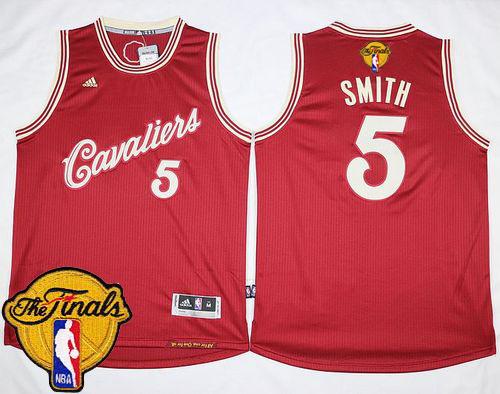 Cavaliers #5 J.R. Smith Red 2015-2016 Christmas Day The Finals Patch Stitched NBA Jersey