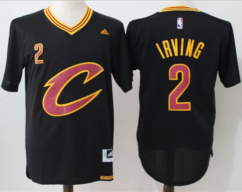 Cavaliers #2 Kyrie Irving Black Short Sleeve "C" Stitched NBA Jersey