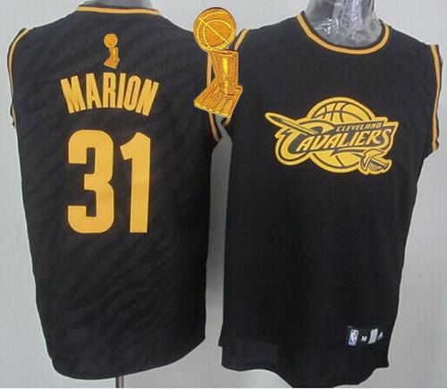 Cavaliers #31 Shawn Marion Black Precious Metals Fashion The Champions Patch Stitched NBA Jersey