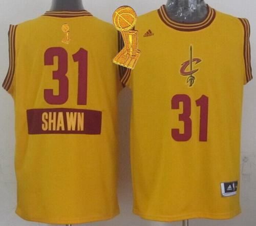 Cavaliers #31 Shawn Marion Yellow 2014-15 Christmas Day The Champions Patch Stitched NBA Jersey