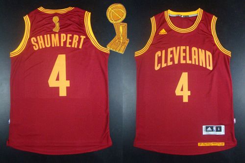 Revolution 30 Cavaliers #4 Iman Shumpert Red The Champions Patch Stitched NBA Jersey