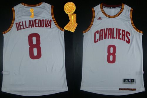 Revolution 30 Cavaliers #8 Matthew Dellavedova White The Champions Patch Stitched NBA Jersey