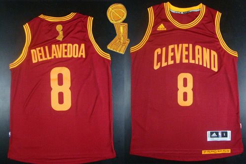 Revolution 30 Cavaliers #8 Matthew Dellavedova Red The Champions Patch Stitched NBA Jersey
