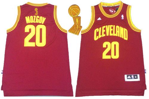 Revolution 30 Cavaliers #20 Timofey Mozgov Red The Champions Patch Stitched NBA Jersey