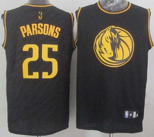 Mavericks #25 Chandler Parsons Black Precious Metals Fashion Stitched NBA Jersey