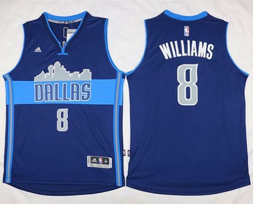 Mavericks #8 Deron Williams Navy Blue The City Stitched NBA Jersey