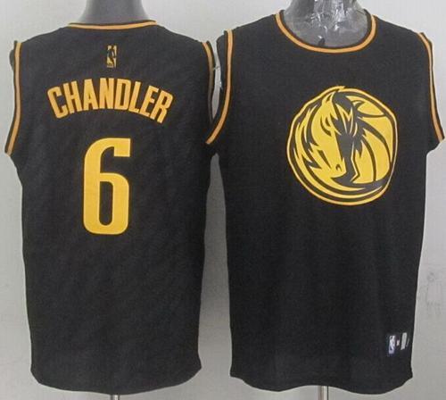 Mavericks #6 Tyson Chandler Black Precious Metals Fashion Stitched NBA Jersey