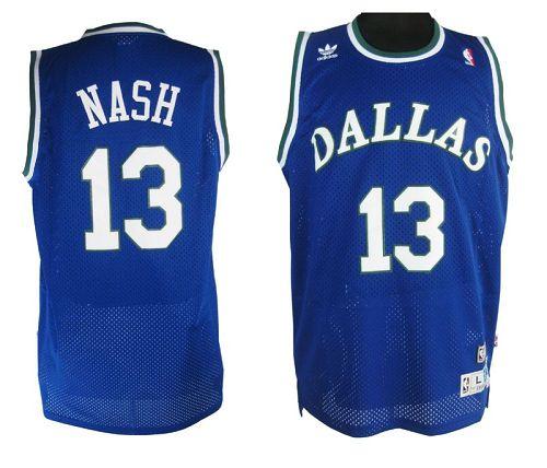 Mavericks #13 Steve Nash Blue Stitched NBA Throwback Jersey