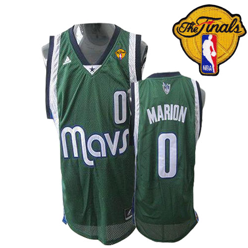 Mavericks 2011 Finals Patch #0 Shawn Marion Revolution 30 Green Stitched NBA Jersey