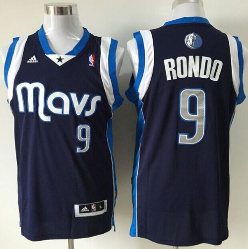 Revolution 30 Mavericks #9 Rajon Rondo Navy Blue Stitched NBA Jersey